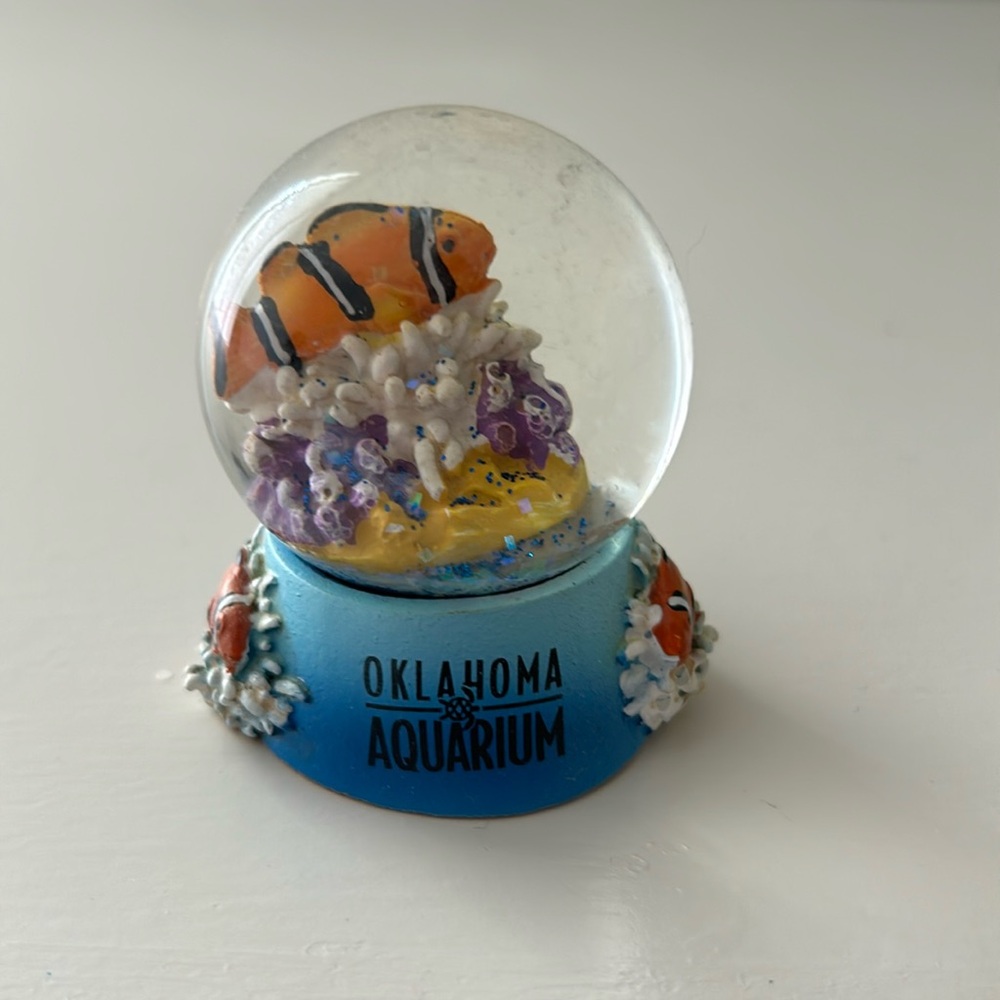 Oklahoma aquarium clown fish snow globe